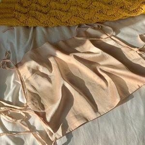 Champagne colored tie-back cropped cami